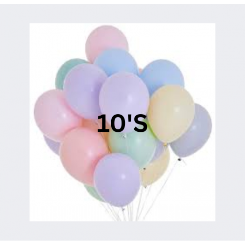 BALLOON PLAIN PASTEL MIXED 10'S BALLOON PLAIN PASTEL MIXED 10'S